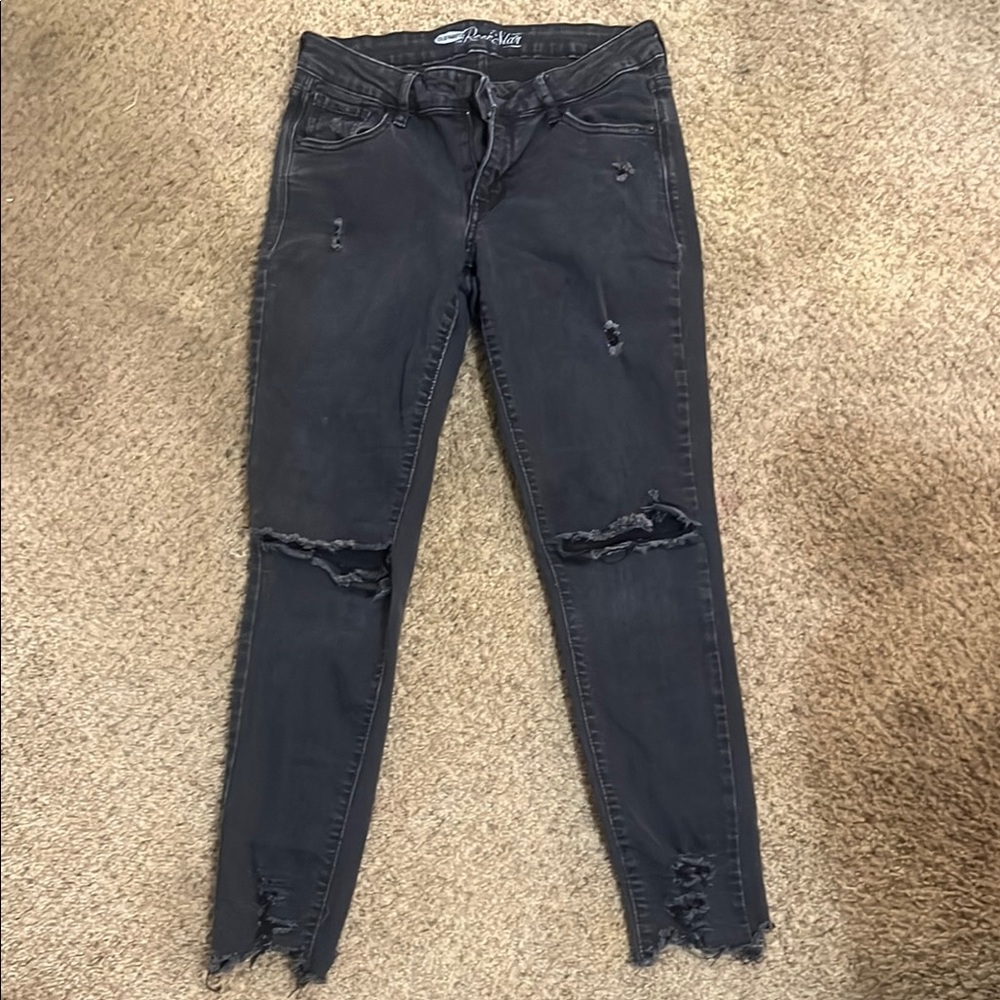 Black Distressed Skinny Jeans